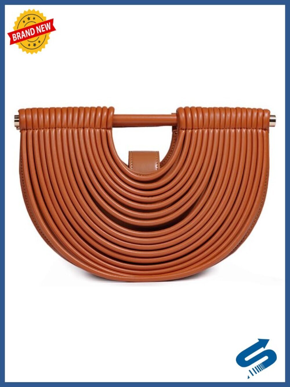 Handwoven Evening Clutch Top Handle Bag Crossbody Satchel Purse PU Leather